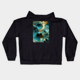 Funky Facade: Trompe-l’oeil Green Turquoise and Gold Kids Hoodie